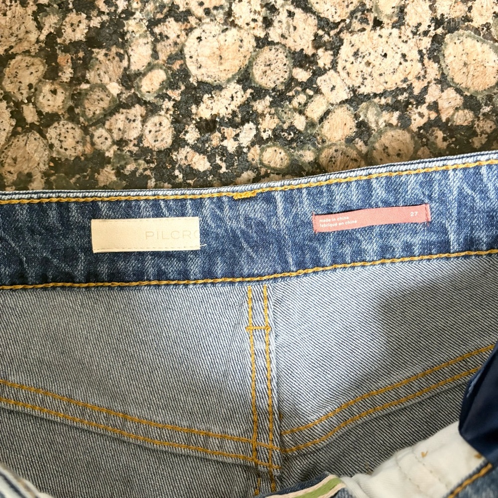 Pilcro Anthropologie The Vintage Straight Jeans Blue Denim Size 27 - Picture 4 of 6